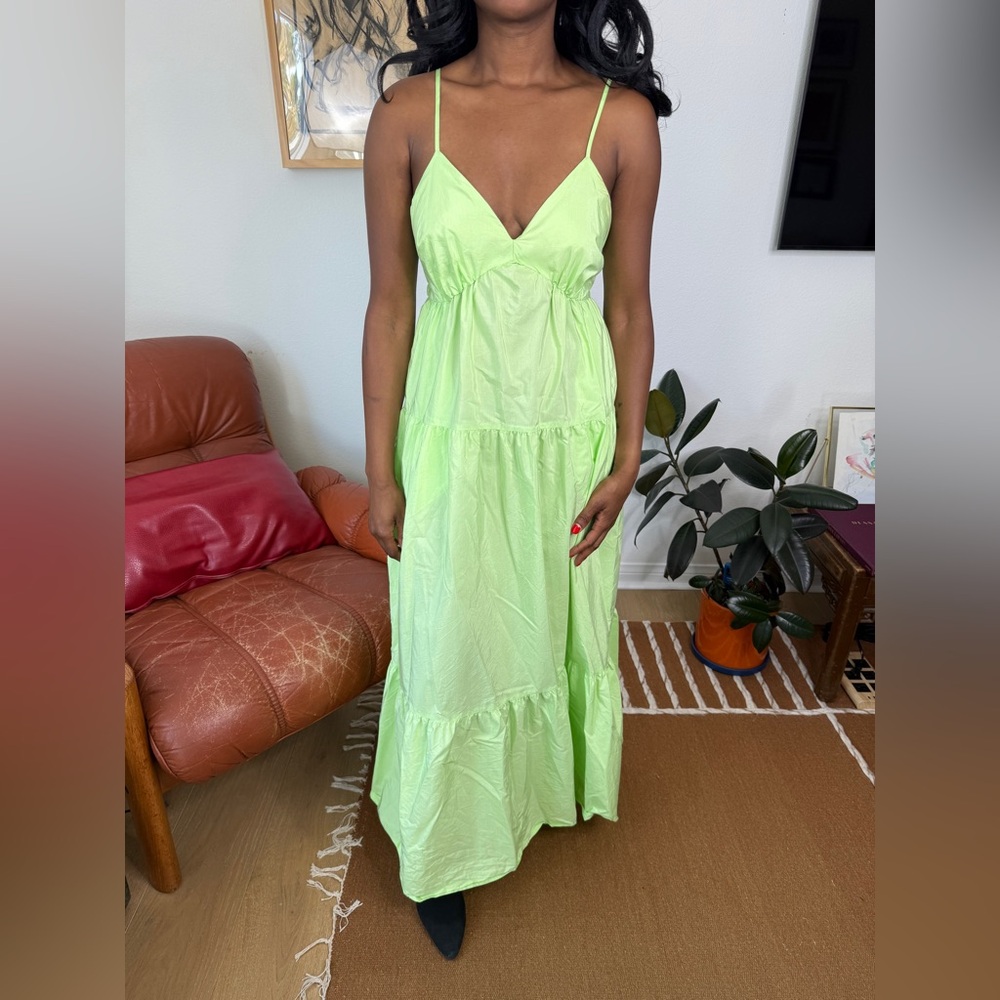 A New Day Green Ruffled Tiered Sundress